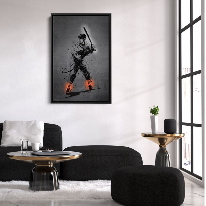Ted Williams Neon Canvas Art | Modern Wall Decor for Red Sox Fans - CanvasNeon