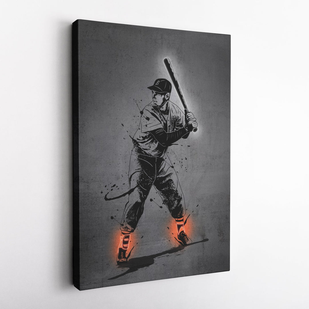 Ted Williams Neon Canvas Art | Modern Wall Decor for Red Sox Fans - CanvasNeon