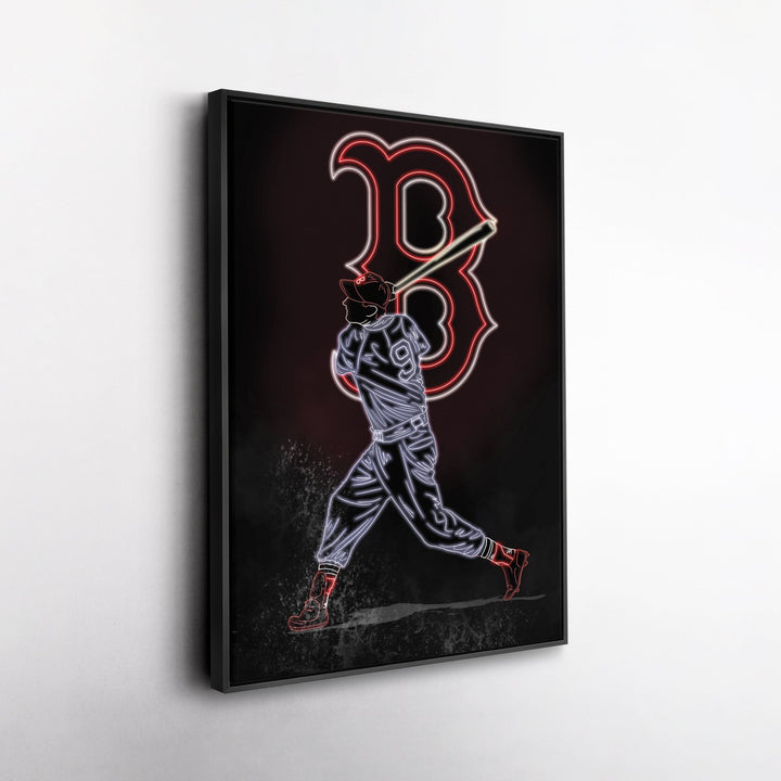 Ted Williams Neon Canvas Art | Red Sox Wall Decor - CanvasNeon