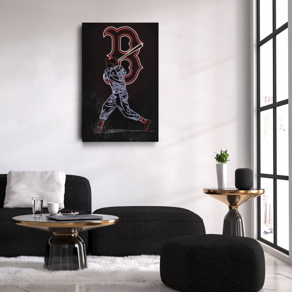 Ted Williams Neon Canvas Art | Red Sox Wall Decor - CanvasNeon