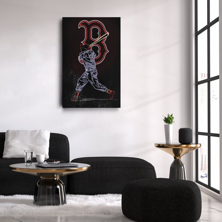 Ted Williams Neon Canvas Art | Red Sox Wall Decor - CanvasNeon