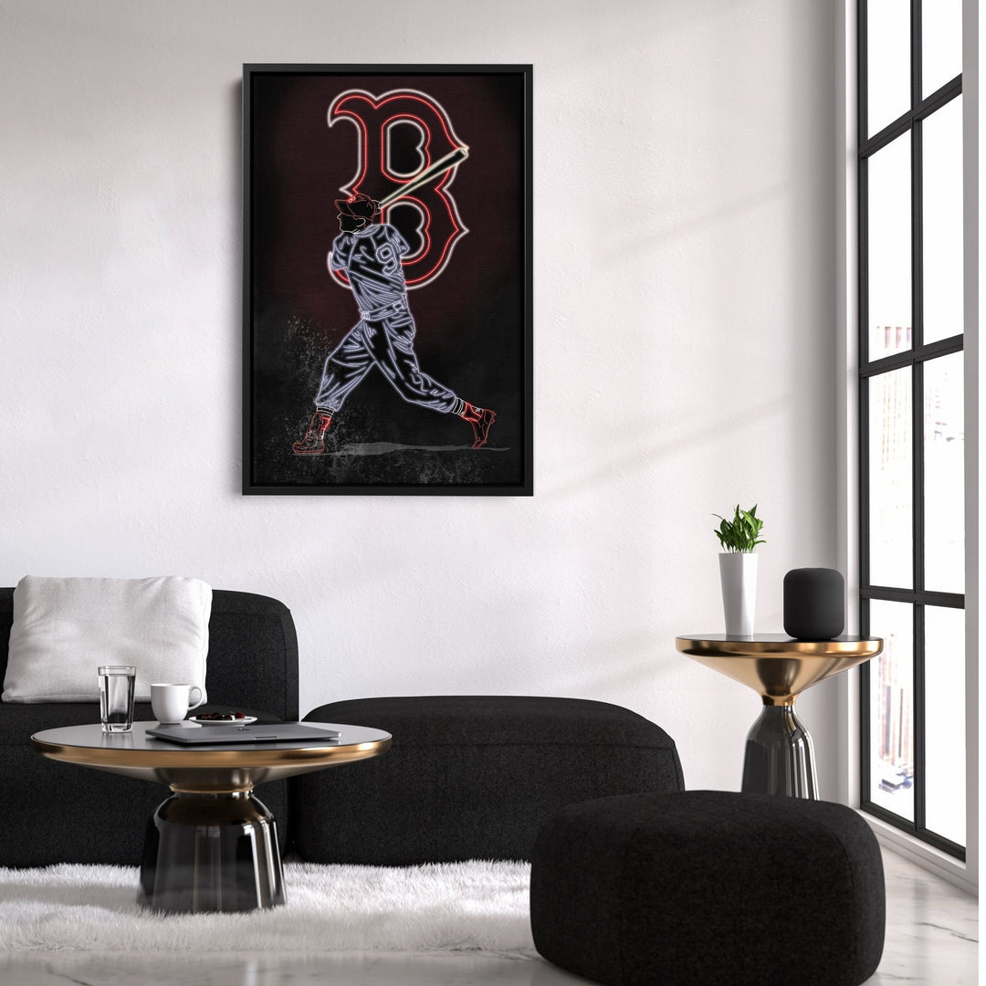 Ted Williams Neon Canvas Art | Red Sox Wall Decor - CanvasNeon