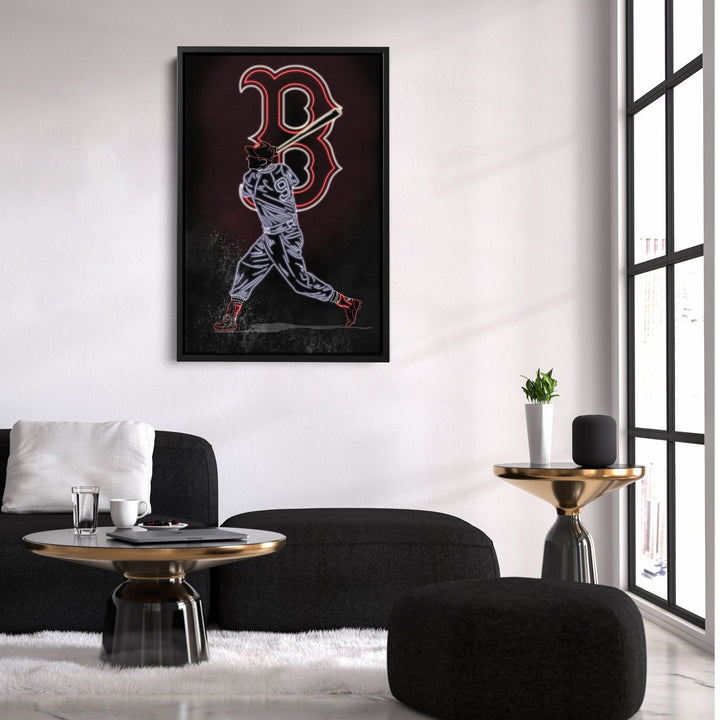 Ted Williams Neon Canvas Art | Red Sox Wall Decor - CanvasNeon