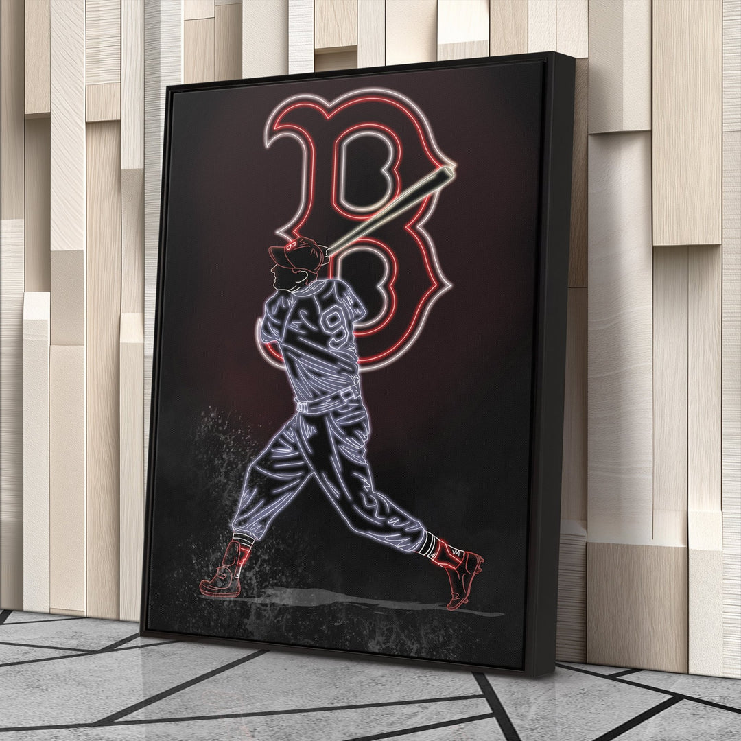 Ted Williams Neon Canvas Art | Red Sox Wall Decor - CanvasNeon