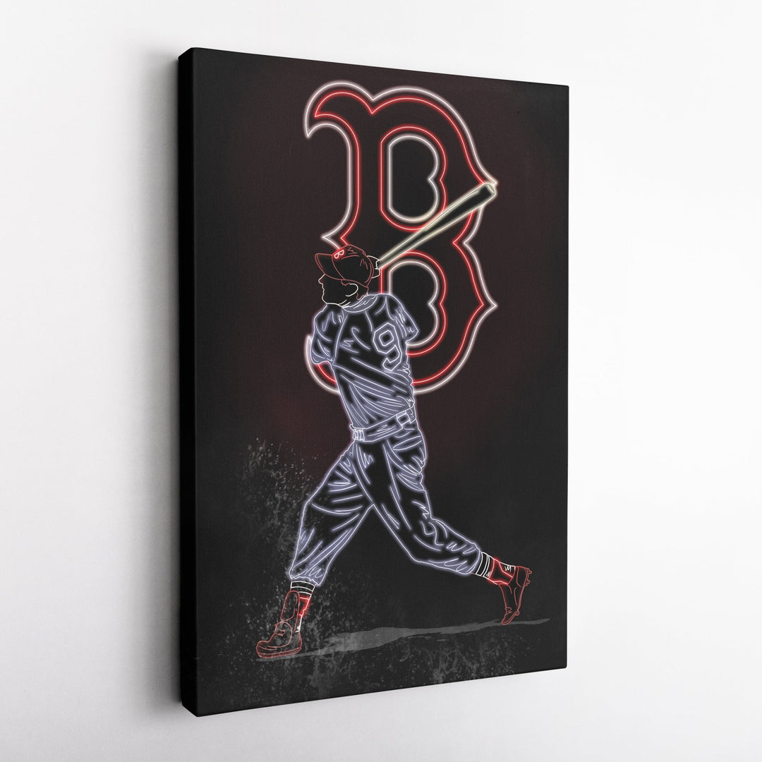 Ted Williams Neon Canvas Art | Red Sox Wall Decor - CanvasNeon