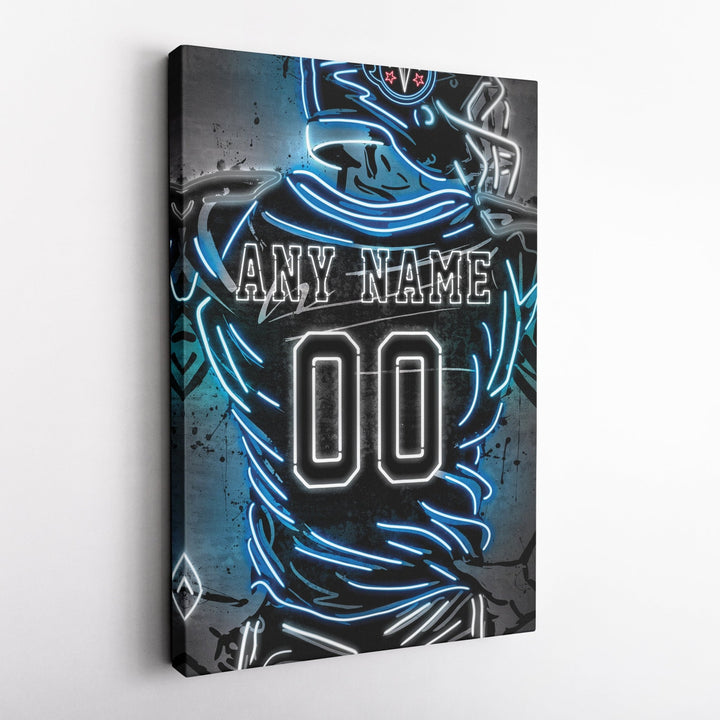 Tennessee Titans Custom Jersey Canvas | Neon Wall Art - CanvasNeon