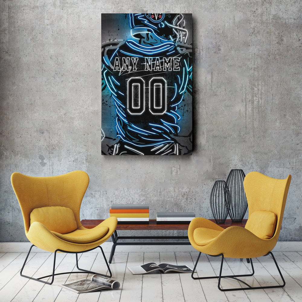 Tennessee Titans Custom Jersey Canvas | Neon Wall Art - CanvasNeon