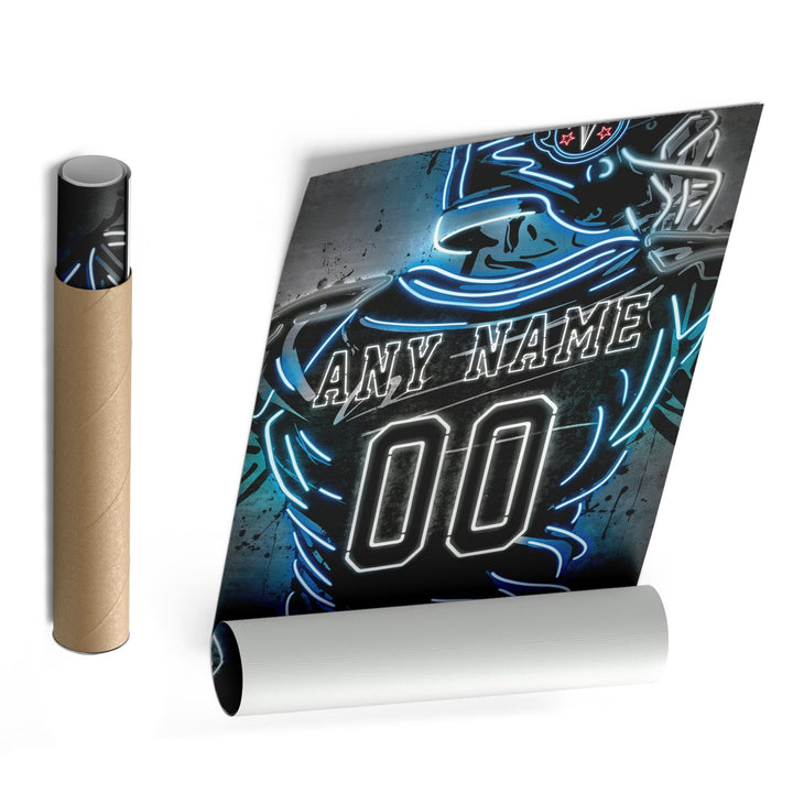 Tennessee Titans Custom Jersey Canvas | Neon Wall Art - CanvasNeon
