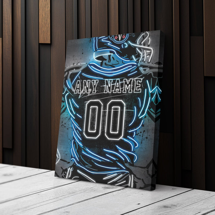 Tennessee Titans Custom Jersey Canvas | Neon Wall Art - CanvasNeon
