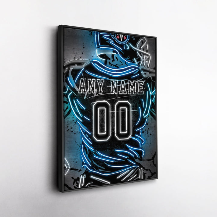 Tennessee Titans Custom Jersey Canvas | Neon Wall Art - CanvasNeon