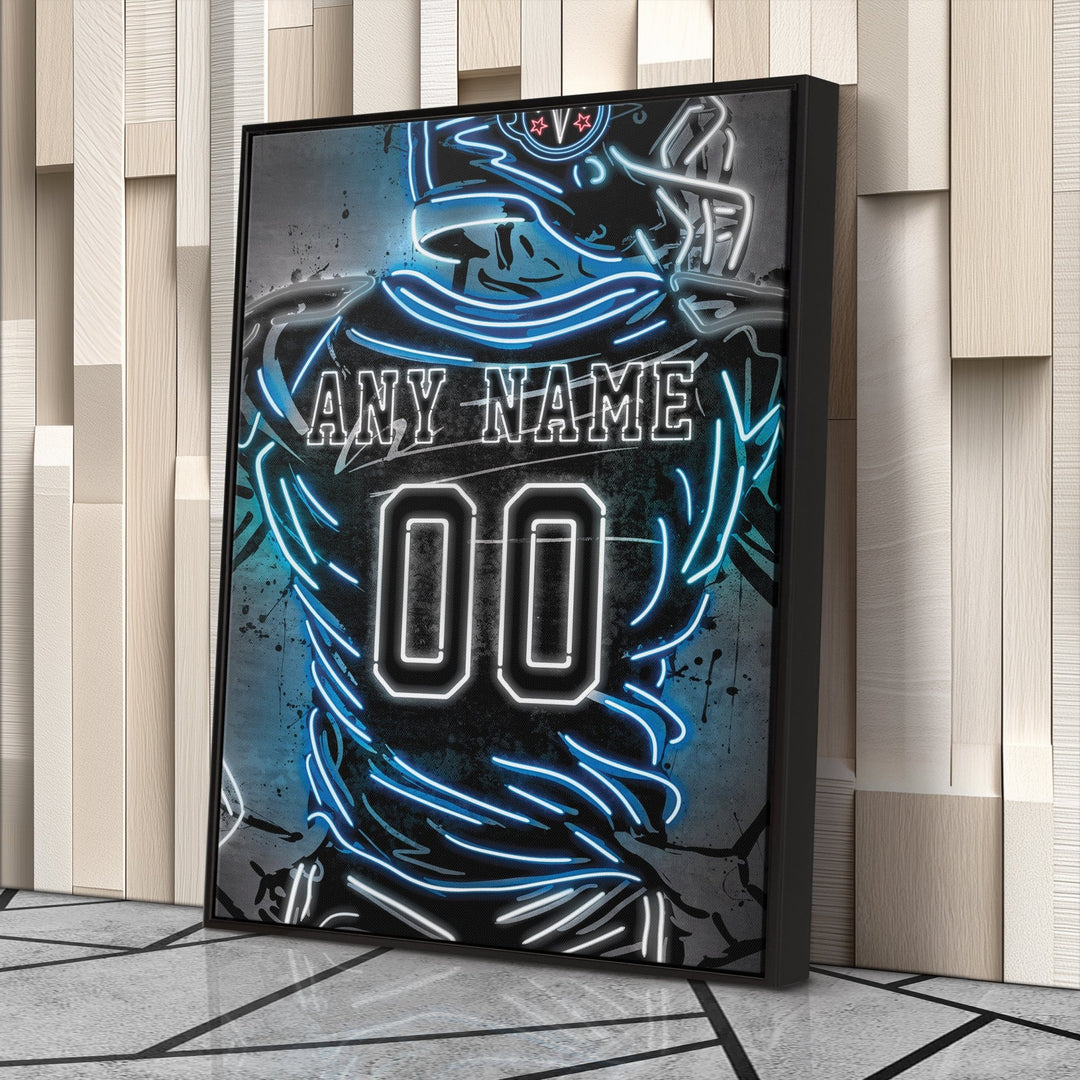 Tennessee Titans Custom Jersey Canvas | Neon Wall Art - CanvasNeon