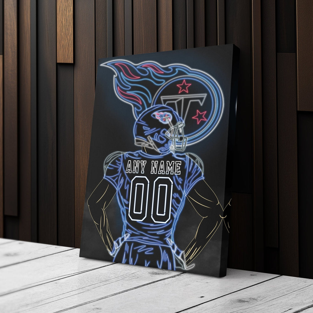 Tennessee Titans Personalized Jersey Canvas | Neon Wall Art - CanvasNeon