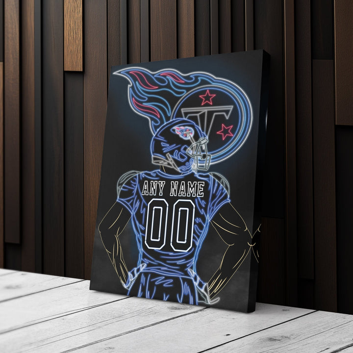 Tennessee Titans Personalized Jersey Canvas | Neon Wall Art - CanvasNeon