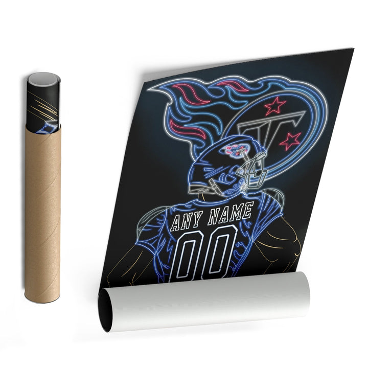 Tennessee Titans Personalized Jersey Canvas | Neon Wall Art - CanvasNeon