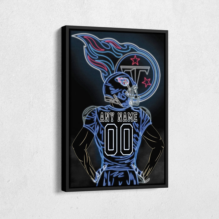 Tennessee Titans Personalized Jersey Canvas | Neon Wall Art - CanvasNeon