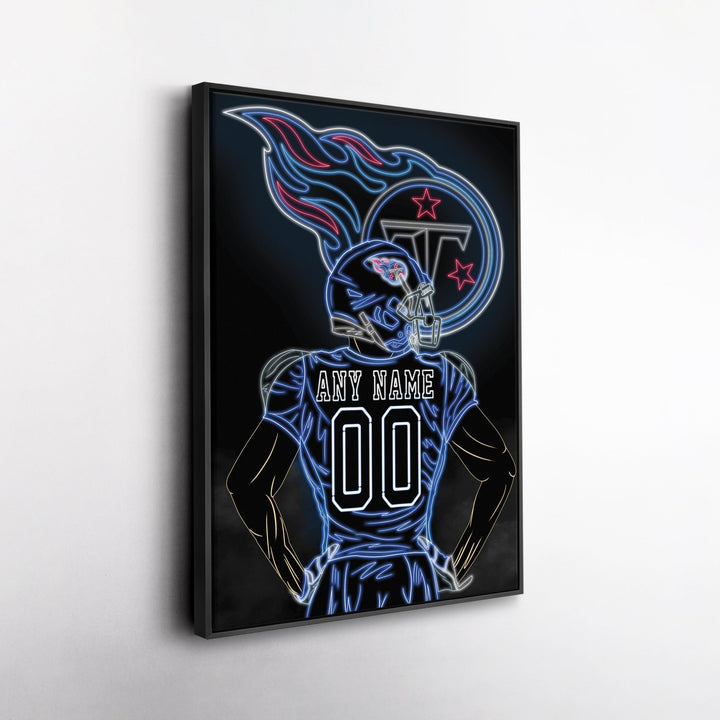 Tennessee Titans Personalized Jersey Canvas | Neon Wall Art - CanvasNeon