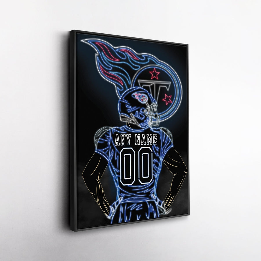 Tennessee Titans Personalized Jersey Canvas | Neon Wall Art - CanvasNeon