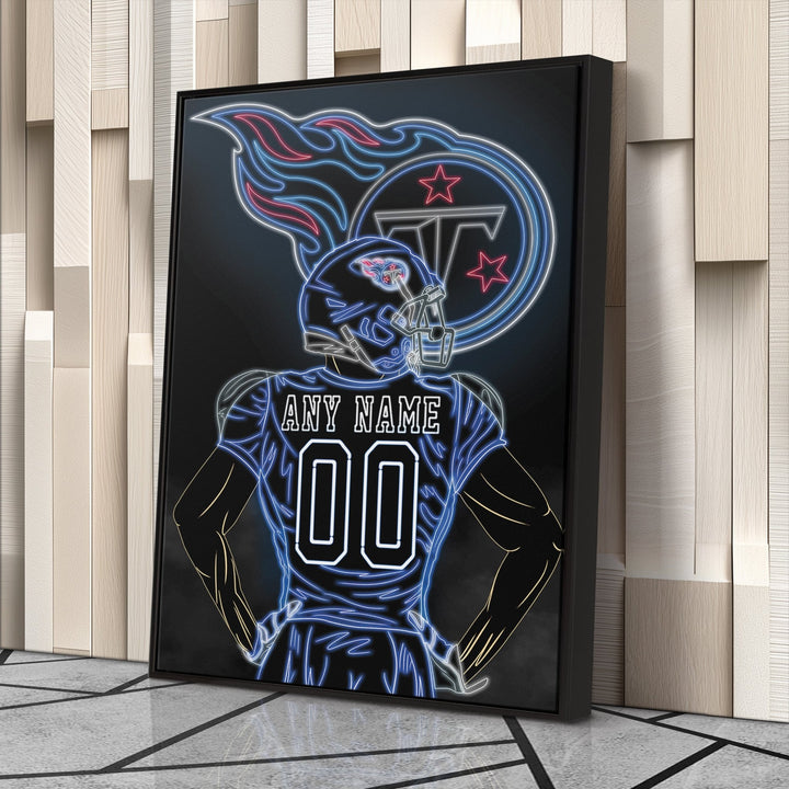 Tennessee Titans Personalized Jersey Canvas | Neon Wall Art - CanvasNeon
