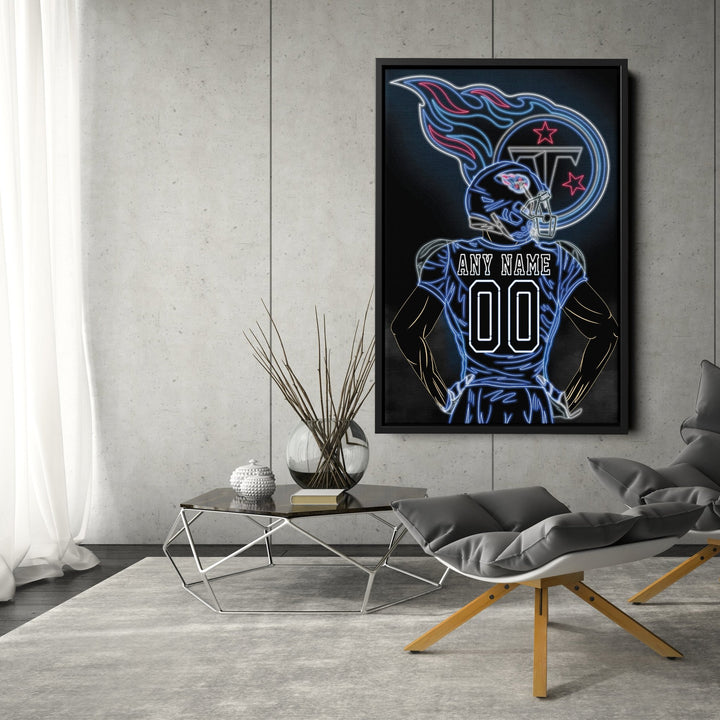 Tennessee Titans Personalized Jersey Canvas | Neon Wall Art - CanvasNeon