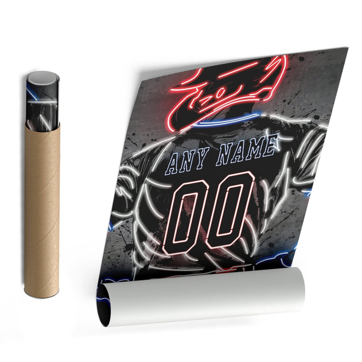 Texas Rangers Custom Jersey Canvas | Neon Wall Art - CanvasNeon