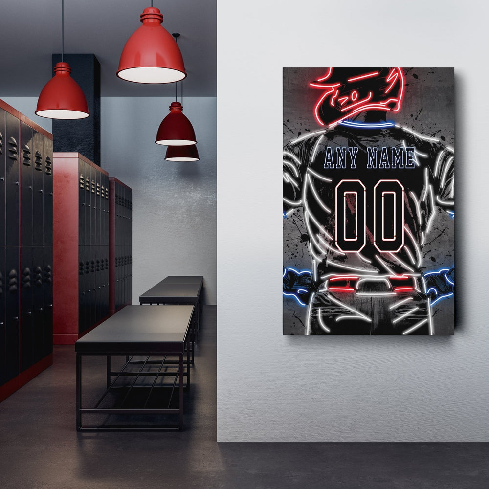 Texas Rangers Custom Jersey Canvas | Neon Wall Art - CanvasNeon