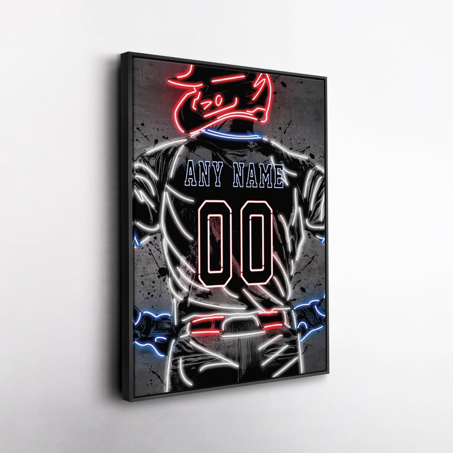 Texas Rangers Custom Jersey Canvas | Neon Wall Art - CanvasNeon