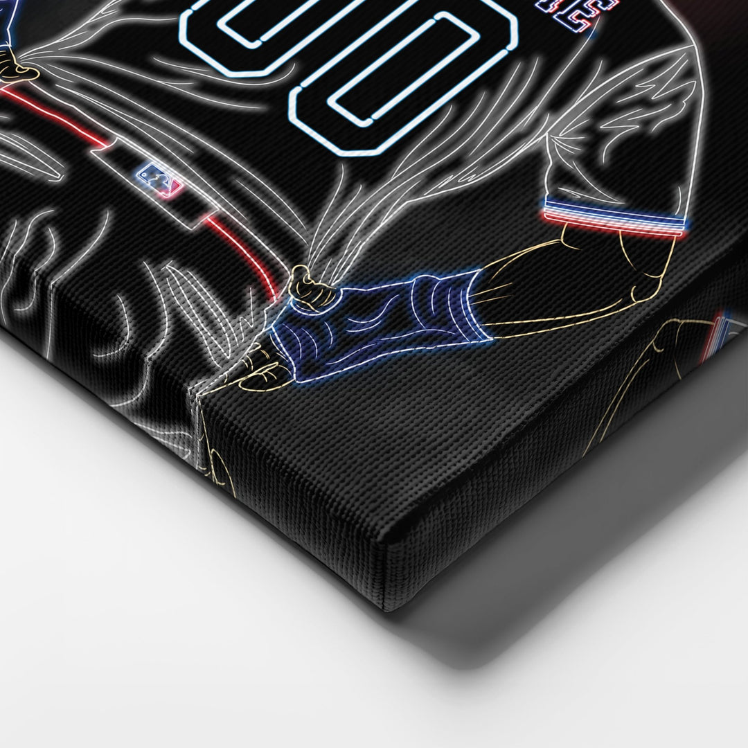 Texas Rangers Personalized Jersey Canvas | Neon Wall Art - CanvasNeon