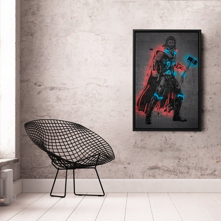 Thor Canvas | Marvel Neon Wall Art - CanvasNeon