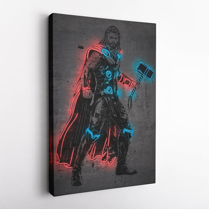 Thor Canvas | Marvel Neon Wall Art - CanvasNeon