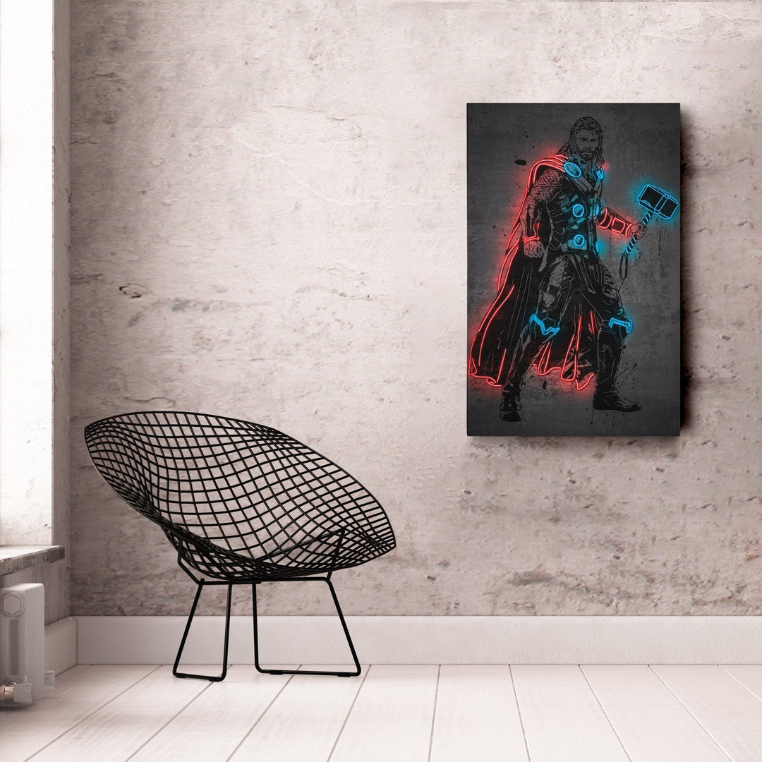 Thor Canvas | Marvel Neon Wall Art - CanvasNeon