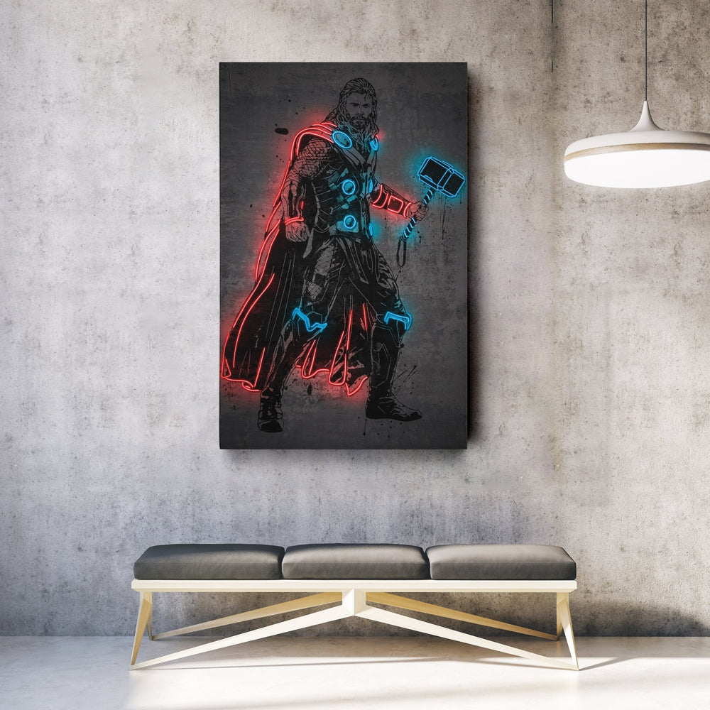 Thor Canvas | Marvel Neon Wall Art - CanvasNeon