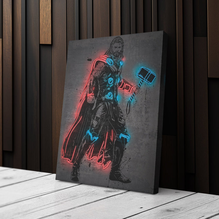 Thor Canvas | Marvel Neon Wall Art - CanvasNeon
