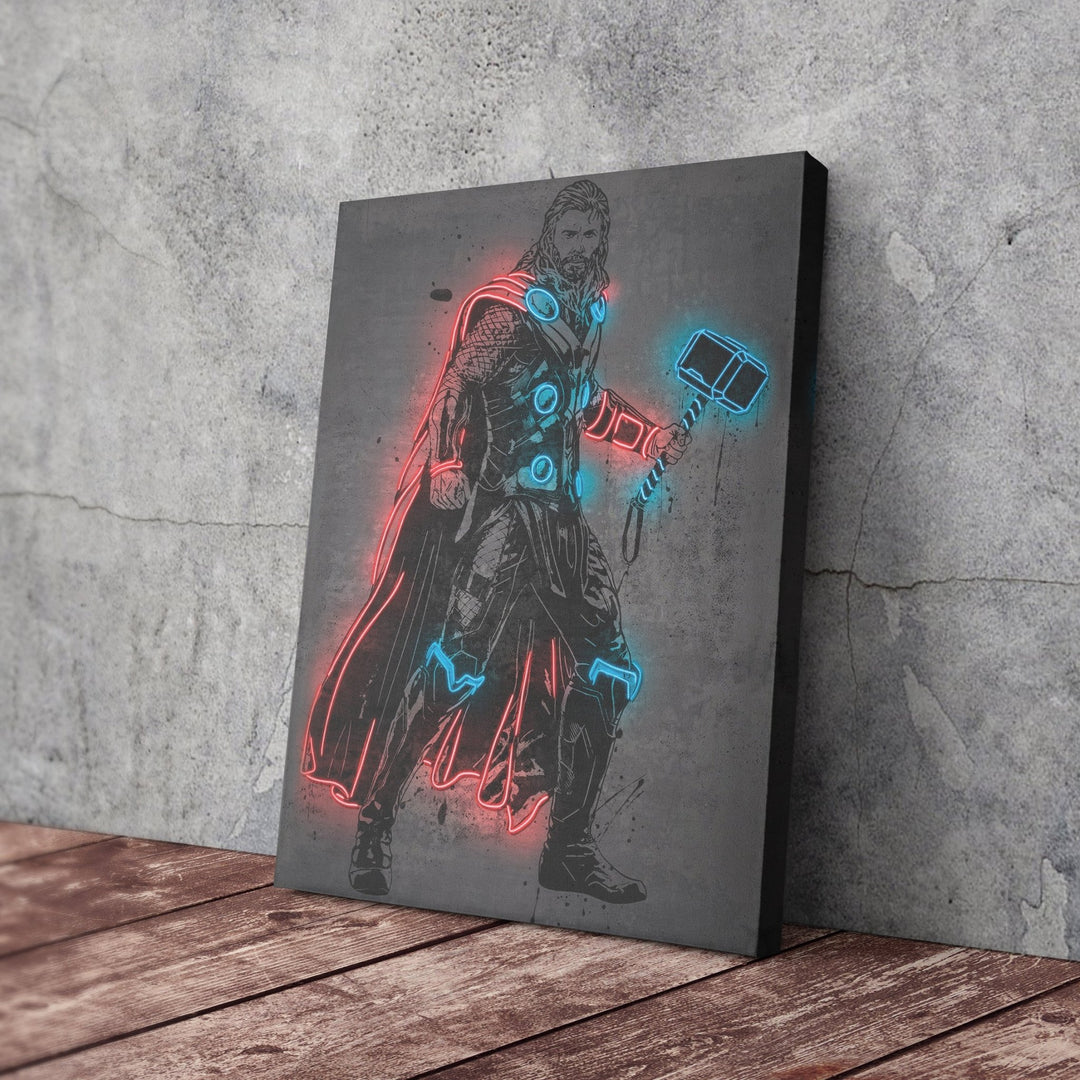 Thor Canvas | Marvel Neon Wall Art - CanvasNeon