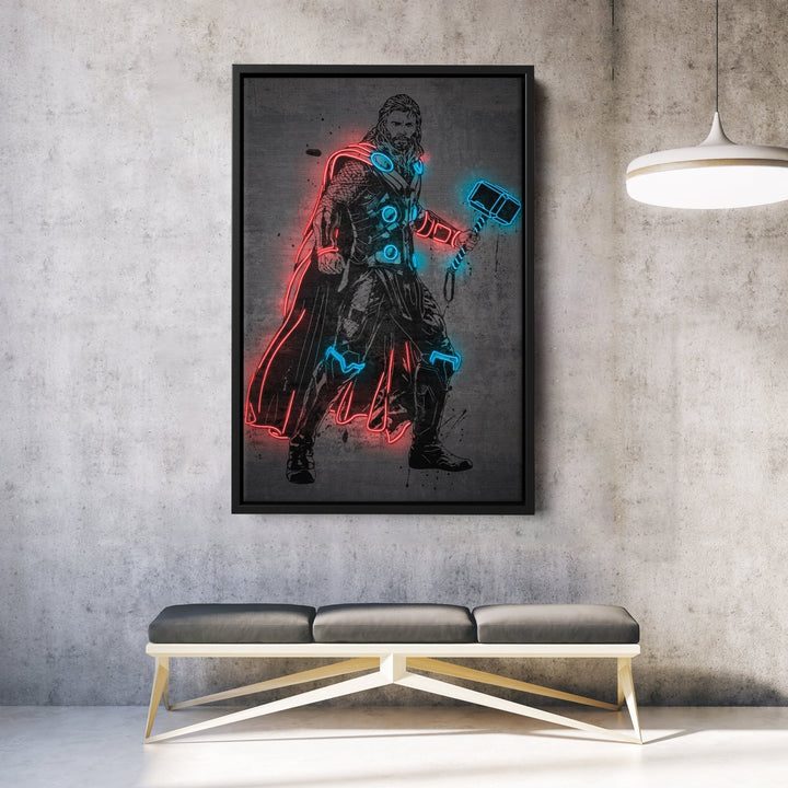 Thor Canvas | Marvel Neon Wall Art - CanvasNeon