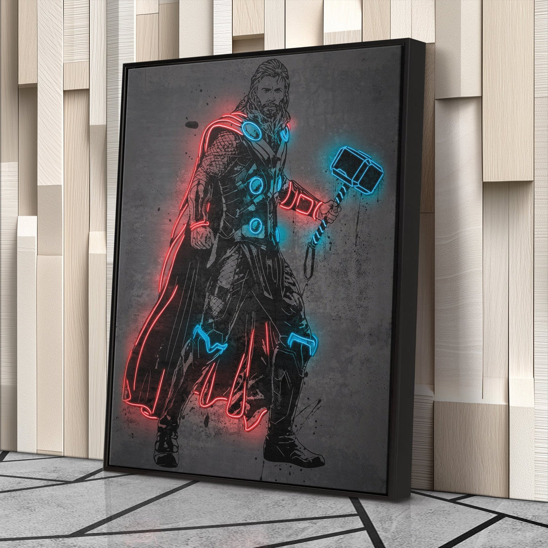 Thor Canvas | Marvel Neon Wall Art - CanvasNeon