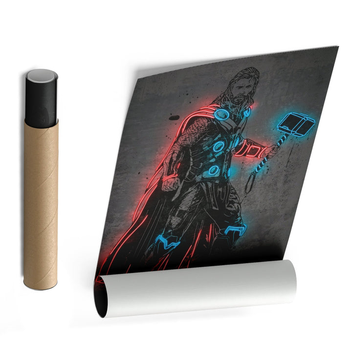 Thor Canvas | Marvel Neon Wall Art - CanvasNeon