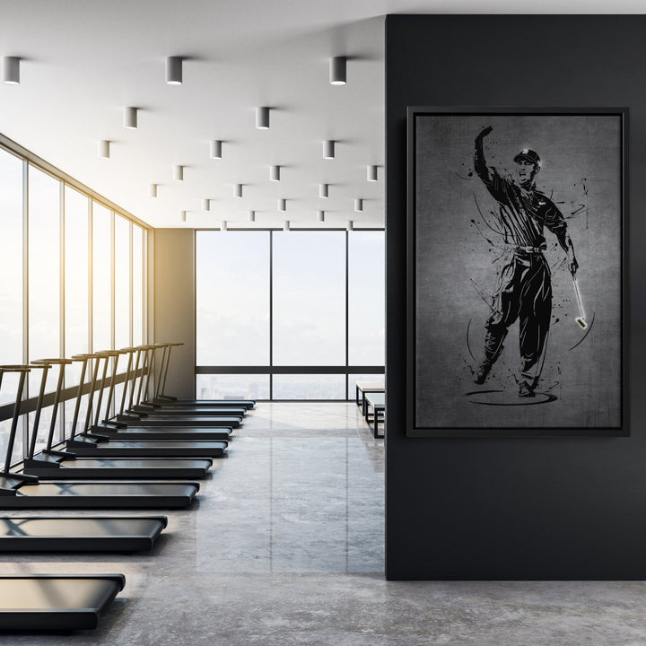 Tiger Woods Neon Canvas Art | Modern Wall Decor for Golf Fans - CanvasNeon
