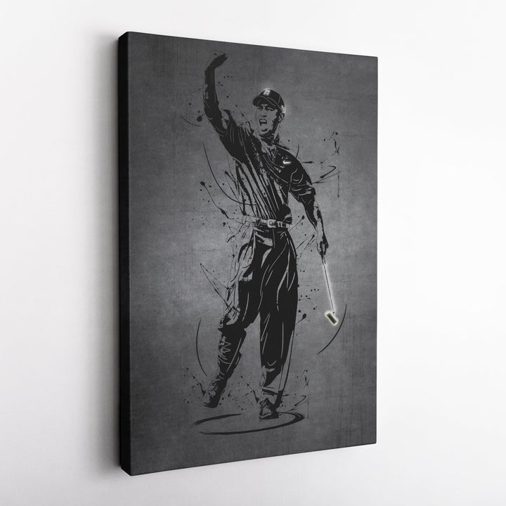 Tiger Woods Neon Canvas Art | Modern Wall Decor for Golf Fans - CanvasNeon