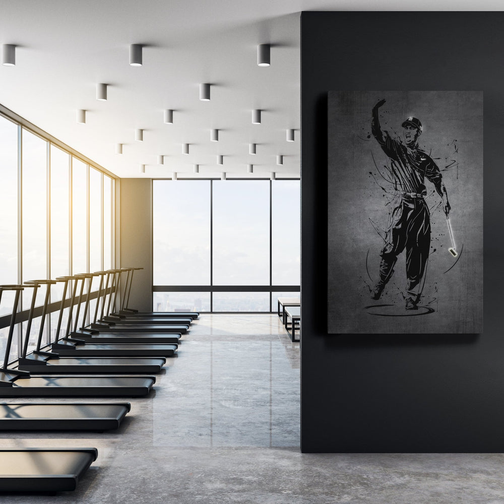 Tiger Woods Neon Canvas Art | Modern Wall Decor for Golf Fans - CanvasNeon