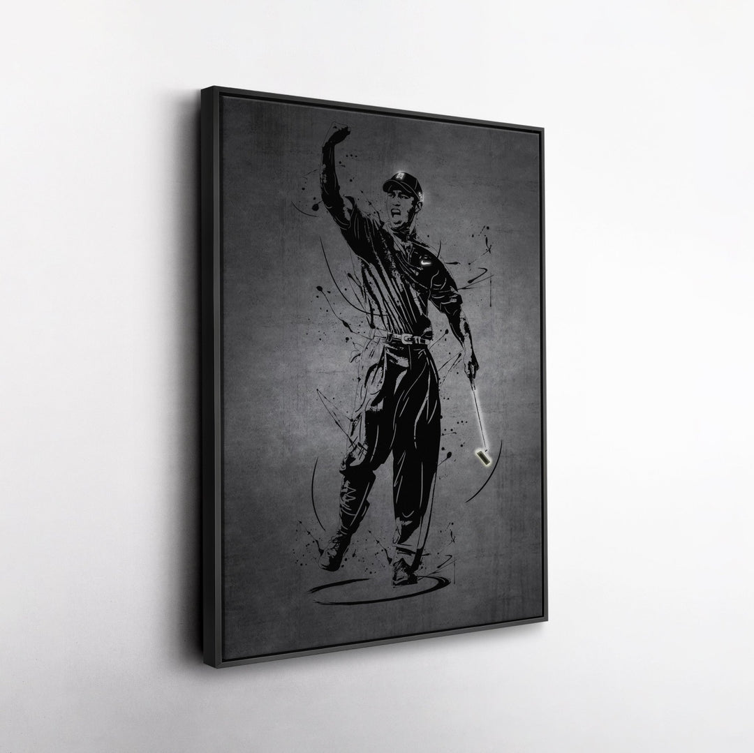 Tiger Woods Neon Canvas Art | Modern Wall Decor for Golf Fans - CanvasNeon