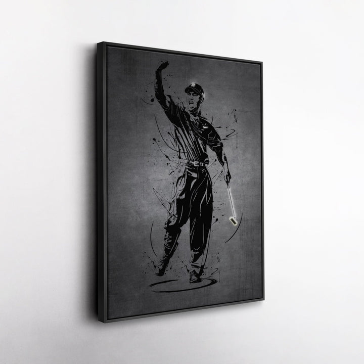 Tiger Woods Neon Canvas Art | Modern Wall Decor for Golf Fans - CanvasNeon