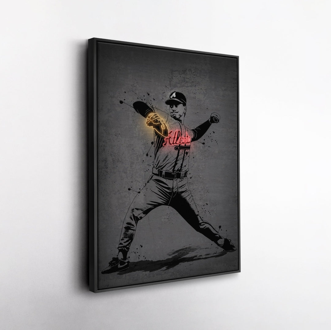 Tom Glavine Neon Canvas Art | Modern Wall Decor for Braves Fans - CanvasNeon