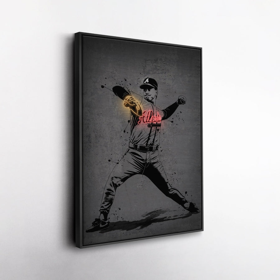 Tom Glavine Neon Canvas Art | Modern Wall Decor for Braves Fans - CanvasNeon