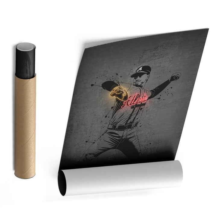 Tom Glavine Neon Canvas Art | Modern Wall Decor for Braves Fans - CanvasNeon