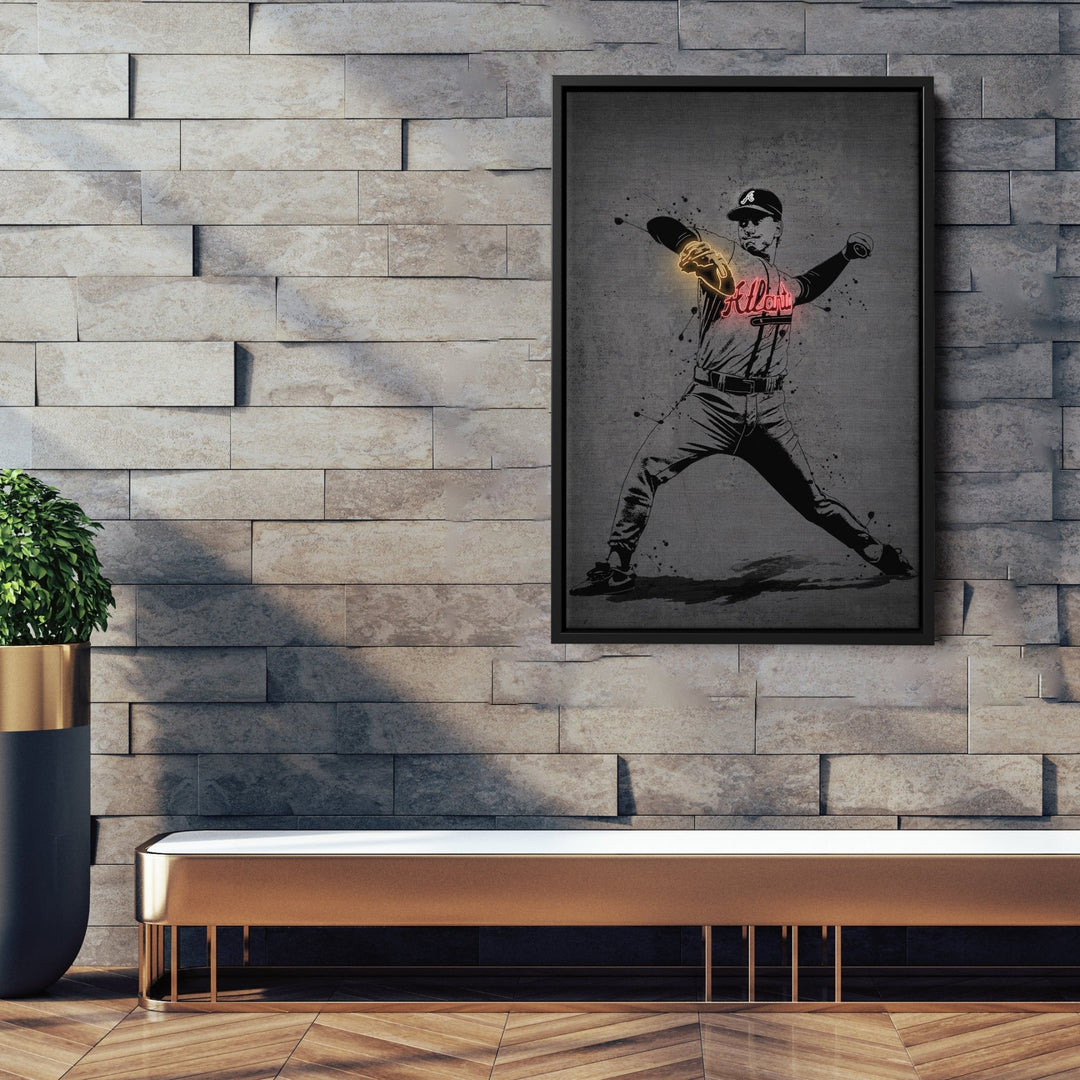 Tom Glavine Neon Canvas Art | Modern Wall Decor for Braves Fans - CanvasNeon