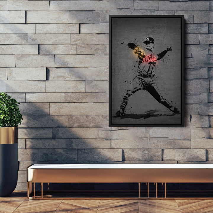 Tom Glavine Neon Canvas Art | Modern Wall Decor for Braves Fans - CanvasNeon