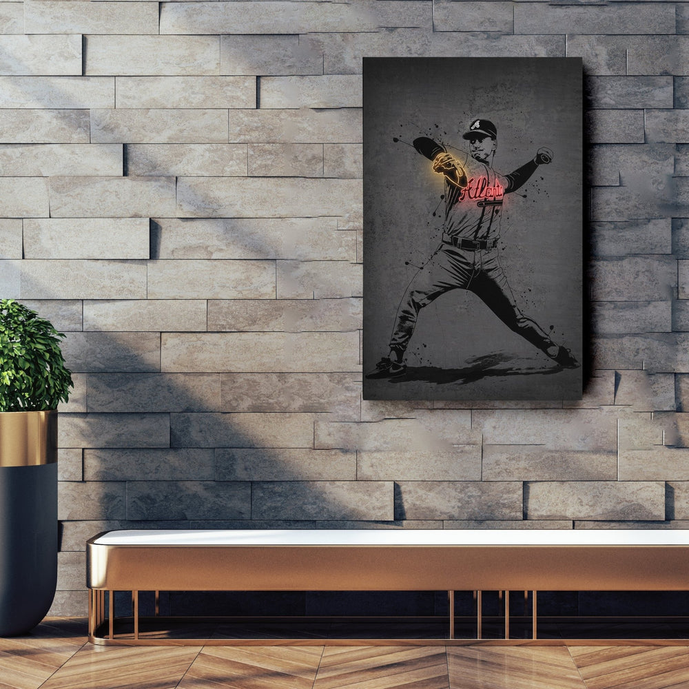 Tom Glavine Neon Canvas Art | Modern Wall Decor for Braves Fans - CanvasNeon