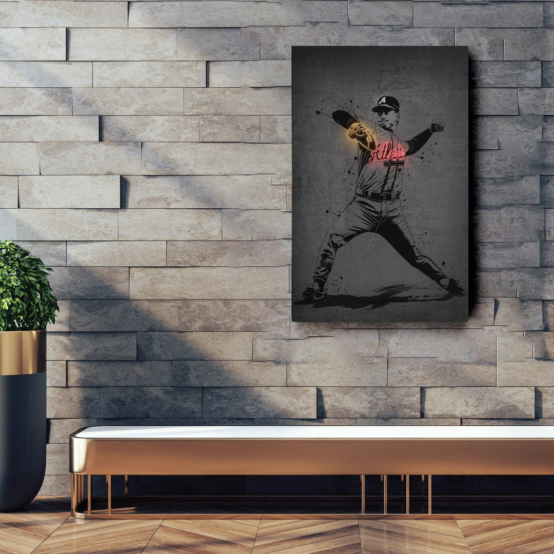 Tom Glavine Neon Canvas Art | Modern Wall Decor for Braves Fans - CanvasNeon