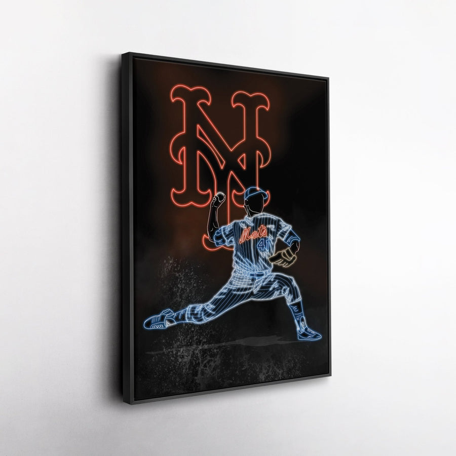 Tom Seaver Neon Canvas Art | Mets Wall Decor - CanvasNeon