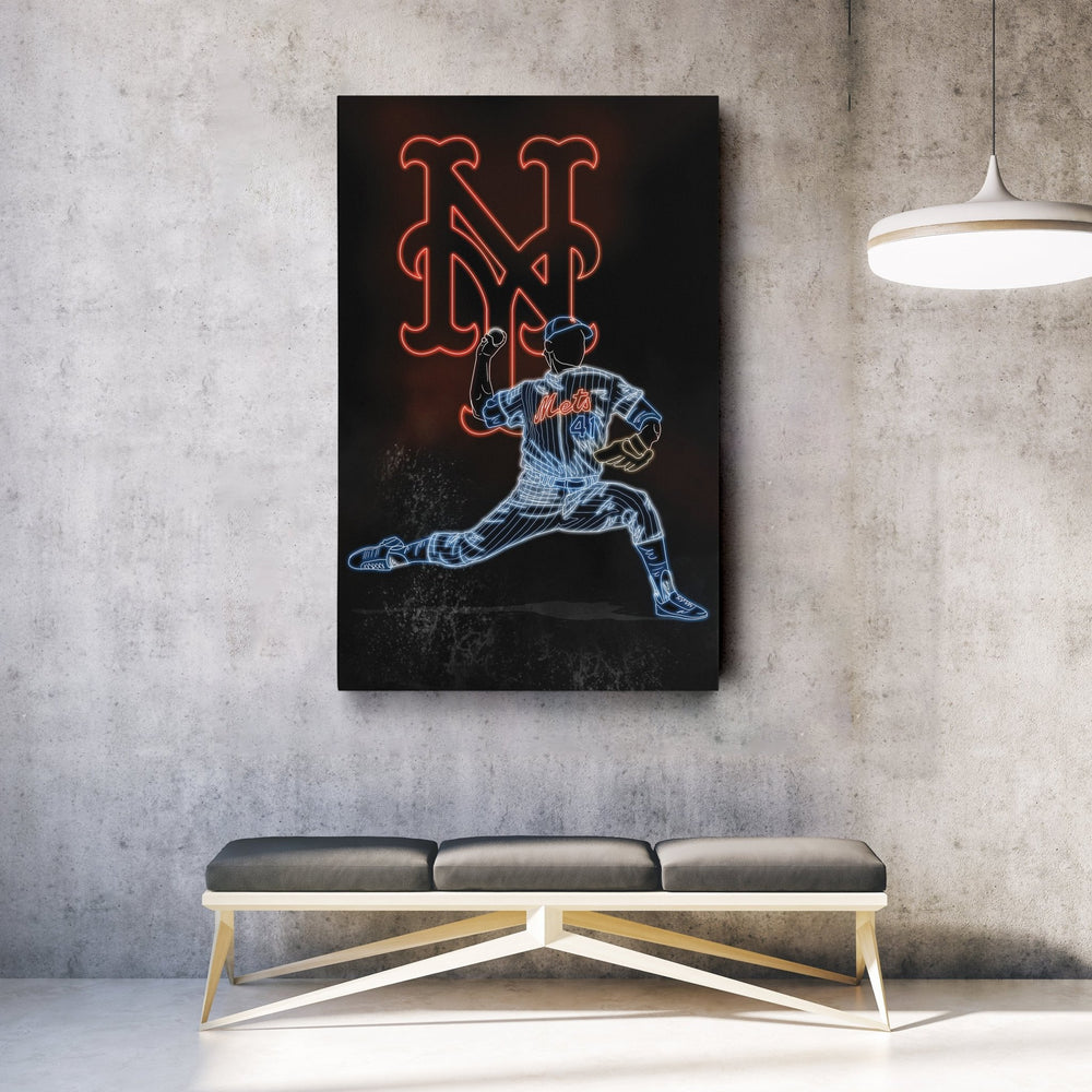 Tom Seaver Neon Canvas Art | Mets Wall Decor - CanvasNeon